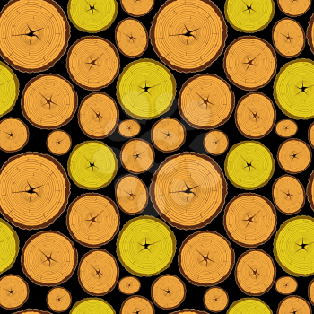 wood seamless pattern against black background, abstract texture; vector art illustration