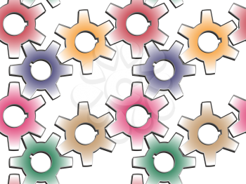 gear wheels pattern, abstract seamless texture; vector art illustration