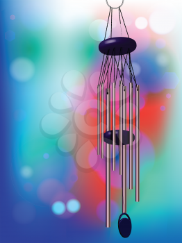 wind chime and lights, abstract vector art illustration; image contains gradient mesh and transparency
