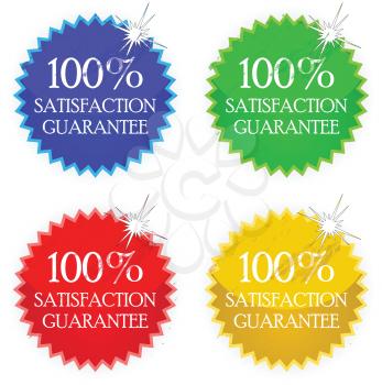 satisfaction tags against white background, abstract vector art illustration; image contains transparency