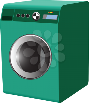 washing machine against white background, abstract vector art illustration