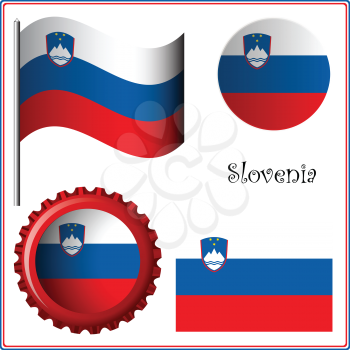 slovenia graphic set against white background, vector art illustration; image contains transparency
