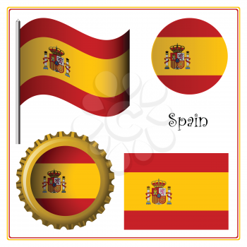 spain graphic set against white background, vector art illustration; image contains transparency