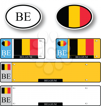 belgium auto set against white background, abstract vector art illustration, image contains transparency