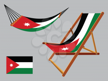 jordan hammock and deck chair set against gray background, abstract vector art illustration