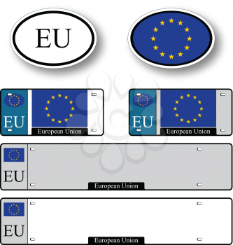 european union auto set against white background, abstract vector art illustration, image contains transparency