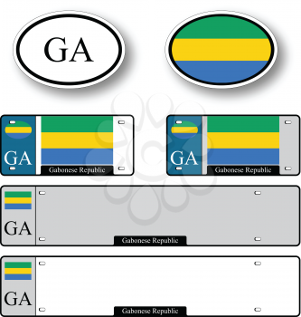 gabonese republic auto set against white background, abstract vector art illustration, image contains transparency
