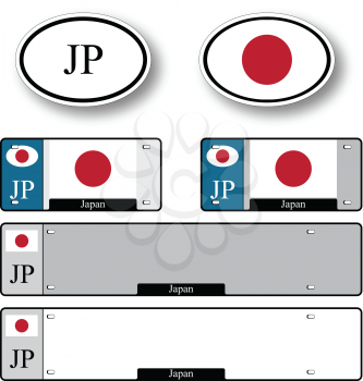 japan auto set against white background, abstract vector art illustration, image contains transparency