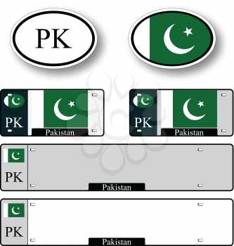pakistan auto set against white background, abstract vector art illustration, image contains transparency