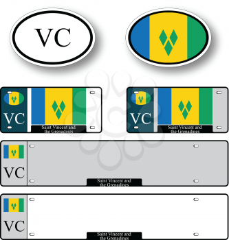 saint vincent and the grenadines auto set against white background, abstract vector art illustration, image contains transparency