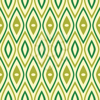 stylish green retro pattern, abstract seamless texture, vector art illustration