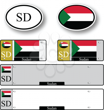 sudan auto set against white background, abstract vector art illustration, image contains transparency