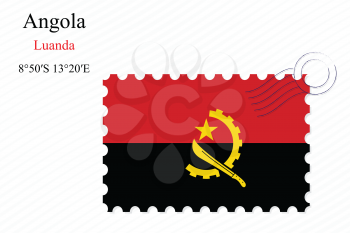 angola stamp design over stripy background, abstract vector art illustration, image contains transparency