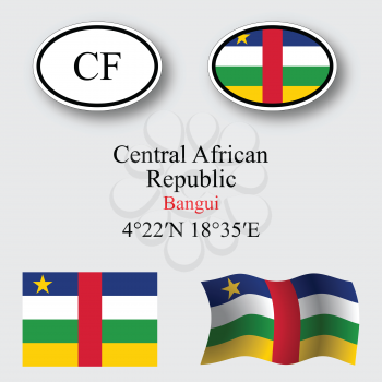 central african republic icons set icons set against gray background, abstract vector art illustration, image contains transparency
