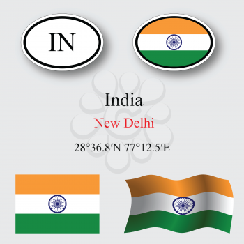 india icons set against gray background, abstract vector art illustration, image contains transparency