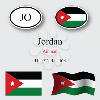 jordan icons set against gray background, abstract vector art illustration, image contains transparency