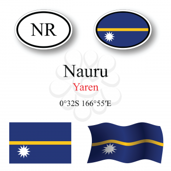 nauru icons set against white background, abstract vector art illustration, image contains transparency