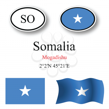 somalia icons set against white background, abstract vector art illustration, image contains transparency