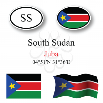 south sudan icons set against white background, abstract vector art illustration, image contains transparency