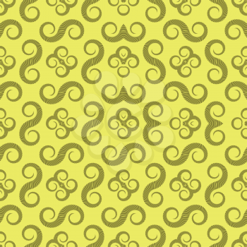 spiral monochromatic pattern, abstract seamless texture, vector art illustration
