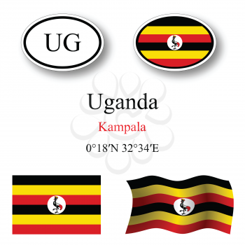 uganda set against white background, abstract vector art illustration, image contains transparency