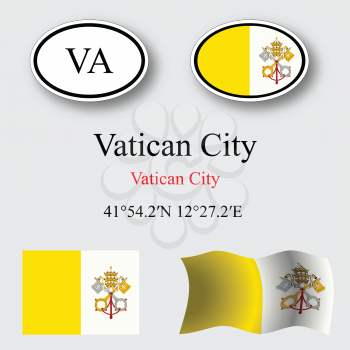 vatican city icons set against gray background, abstract vector art illustration, image contains transparency
