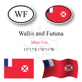 wallis and futuna icons set against white background, abstract vector art illustration, image contains transparency