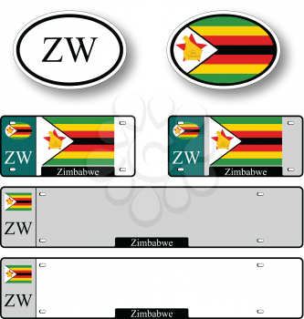 zimbabwe auto set against white background, abstract vector art illustration, image contains transparency