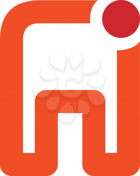 Royalty Free Clipart Image of an A Outline in Orange