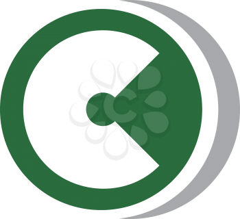 Royalty Free Clipart Image of a C Design in Green and Grey