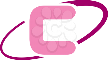 Royalty Free Clipart Image of a Pink C