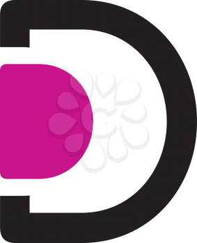 Royalty Free Clipart Image of a D With Pink