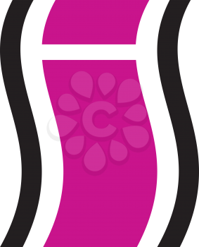 Royalty Free Clipart Image of a Pink Lower Case I Outlined in Black