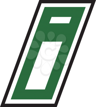 Royalty Free Clipart Image of a Lower Case I on Green