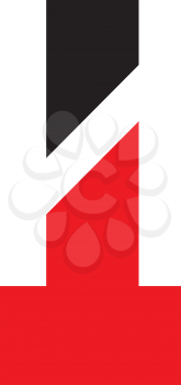 Royalty Free Clipart Image of a Red and Black I