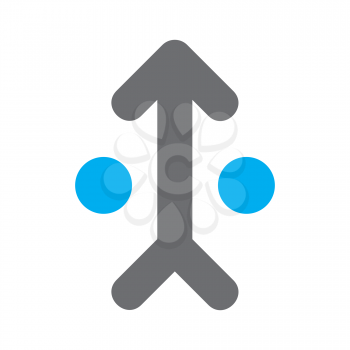 Royalty Free Clipart Image of an Arrow With Two Dots