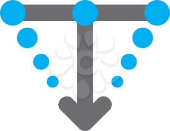 Royalty Free Clipart Image of an Arrow With Blue Dots