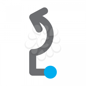 Royalty Free Clipart Image of a Curved Arrow With a Blue Dot