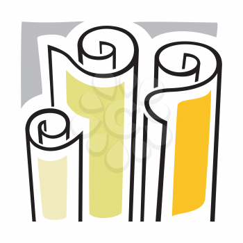 Royalty Free Clipart Image of Rolled Paper