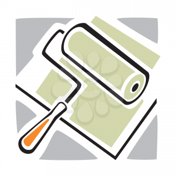 Royalty Free Clipart Image of a Roller Paintbrush