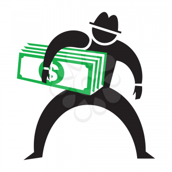 Royalty Free Clipart Image of a Silhouette With Money