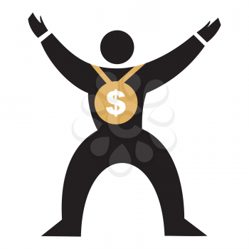 Royalty Free Clipart Image of a Silhouette With a Dollar Sign