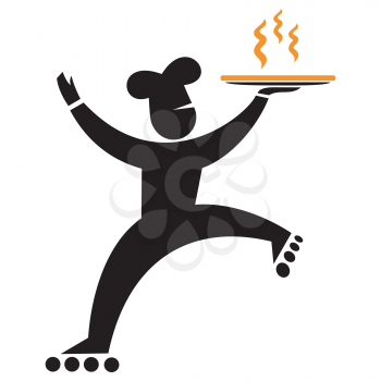 Royalty Free Clipart Image of a Silhouette Chef