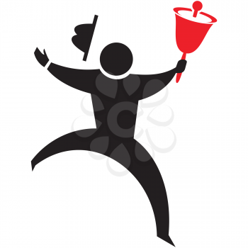Royalty Free Clipart Image of a Man Ringing a Bell