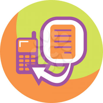 Royalty Free Clipart Image of a Cellphone With a Message