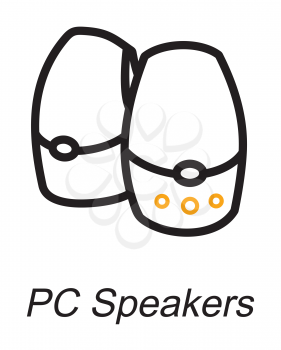 Royalty Free Clipart Image of PC Speakers