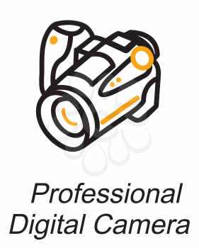 Royalty Free Clipart Image of a Professional Digital Camera