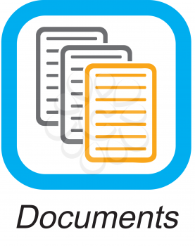 Royalty Free Clipart Image of a Documents Button