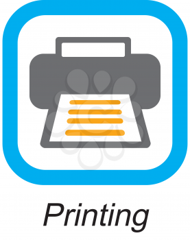 Royalty Free Clipart Image of a Printing Button