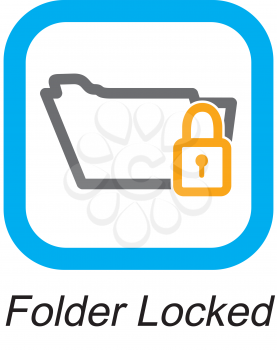 Royalty Free Clipart Image of a Folder Locked Button